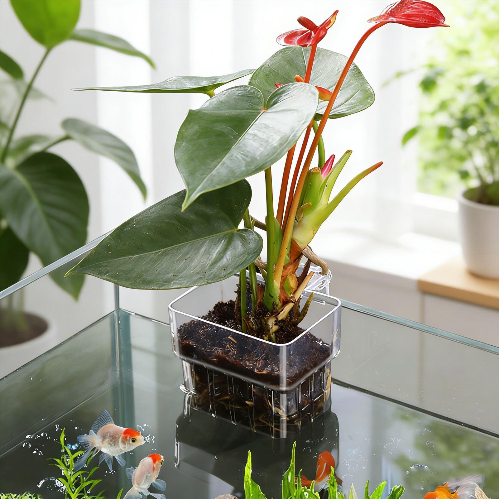 Pot Tanaman Akuarium Transpara - Aquarium Plant Ornament ulasan dan harga