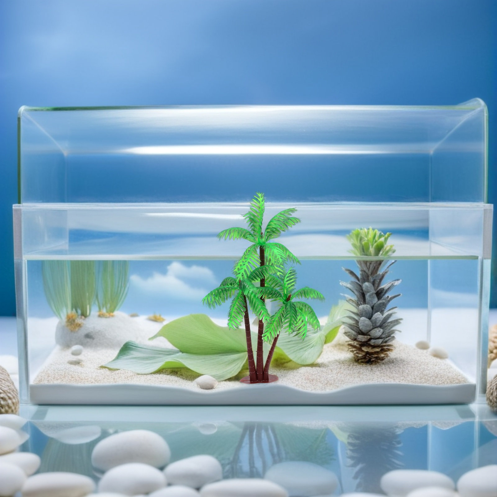 25pcs Pohon Kelapa Buatan Tiru - Aquarium Planted Tree ulasan dan harga